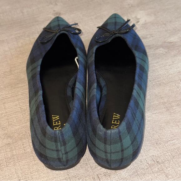 J. Crew Black Watch Plaid Tartan Pointed-Toe Bow Ballet Flats
Size 7.5 - Picture 4 of 5